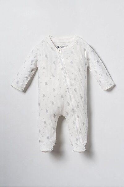 U.S. Polo Assn. Baby Boy Patterned White Booties Jumpsuit Usb3110-C-V1