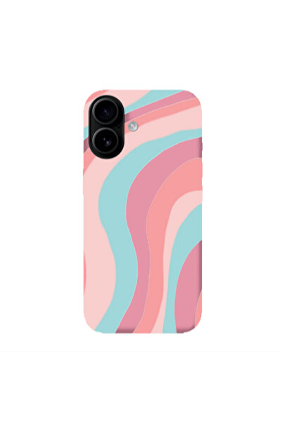 Other Apple Iphone 16 plus Colored lines Pink Colored Silicone TPU Θήκη