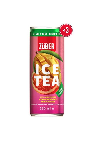 Züber Ice Tea Mango & Greyfurt Soğuk Çay 250ml x 3 Adet