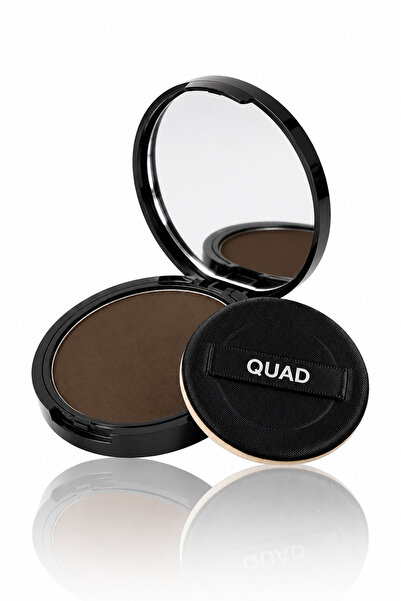 QUAD بودرة تغطية الشعر واللحية باللون البني الداكن/البني المحمر الداكن للجنسين - تأثير طبيعي موضعي
