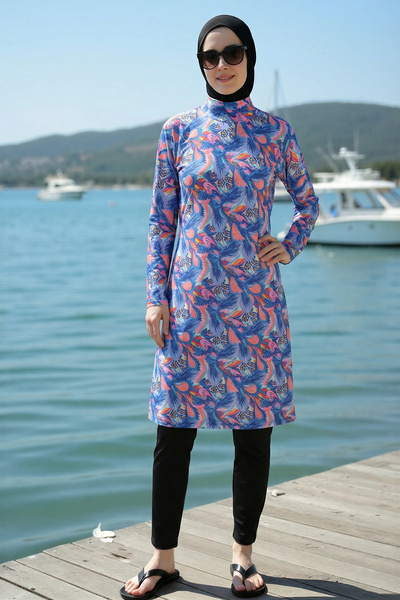 armonika 3-Piece Set Half Fisherman Low Shoulder Open Shoulder Lycra Fabric B...