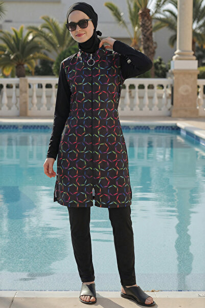 armonika 3-Piece Set with Lycra Sleeves, Elastic Waist, Side Slits, Parachute...