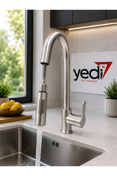 Fualora Spiral Functional Head Kitchen Faucet Inox