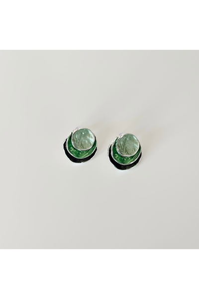 Vesce Atelier Layered Green Enamel Earrings