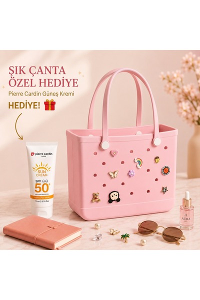 VELLİNE Women's Beach Bag – Perforated Eva Material – Water Resistant – Sunsc...