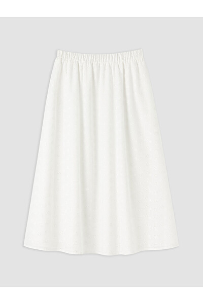 LC Waikiki Rmz Gi̇yi̇m Farkiyla Large Size Drawstring Waist Embroidered Skirt