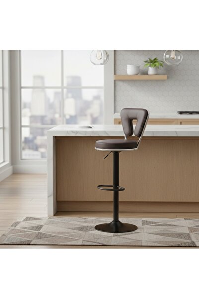 Al Hadaya Mall Elegant Design High Counter Chair - Brown - 35X35X118 cm