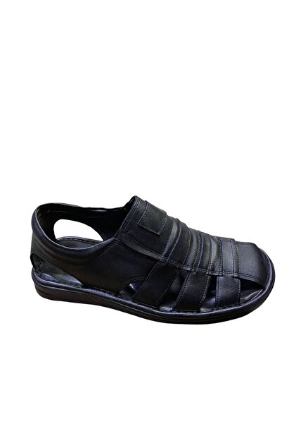 İrfan Yavuz Men's Flat Poly Light Sole Genuine Leather Summer Sandals Shoes