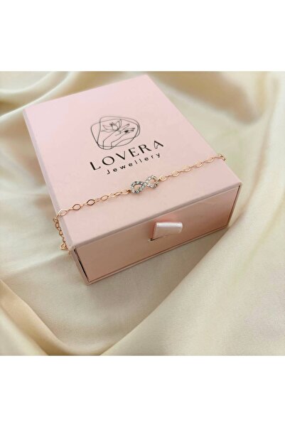 Lovera Jewellery 925 Ayar Gümüş Sertifikalı Rose Renk Sonsuzluk Bileklik