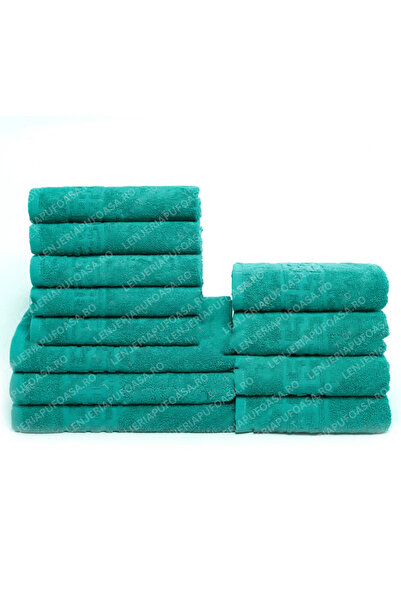 Lenjeria Pufoasa Set 12 Prosoape Maini/Fata/Corp, Bumbac 100%, 550g/m², Verde...