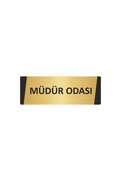 Özarslan Dizayn لافتة تحذير معدنية لغرفة المدير مقاس 5×20 سم لون ذهبي