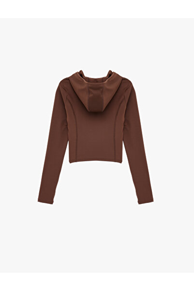 Koton Slim Fit Kapüşonlu Fermuarlı Spor Sweatshirt
