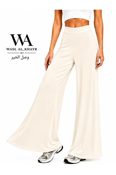 WASL ALKHAIR Women's Black High-Waisted Wide-Leg Palazzo Pants – Comfortable ...