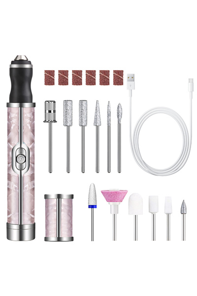 Choice1 Pink-1 Set Professional Manicure Pedicure Kit, Cordless Rechargeable ...