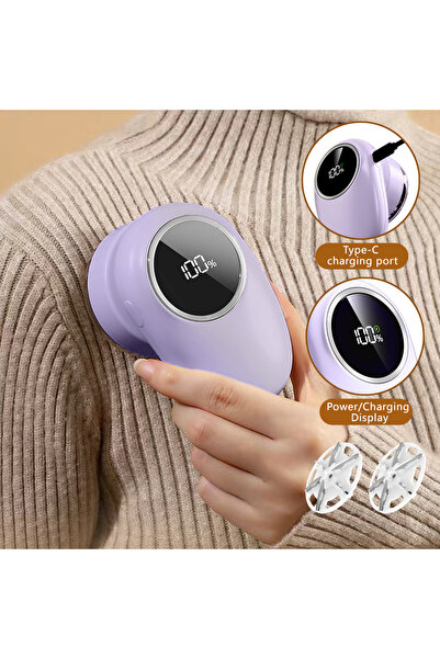 Choice Purple 2 extra blade Fabric Shaver Lint Remover, Rechargeable Lint Sha...