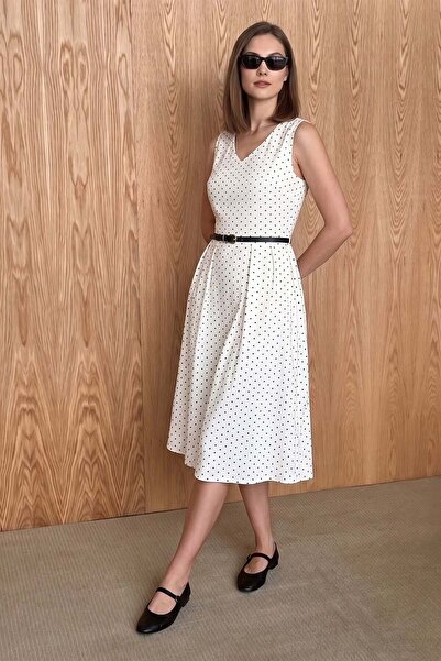 Fulla Moda Polka Dot Belted Mini Dress