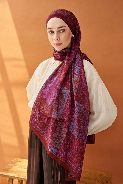 Silk Home Riva Shawl Tencel Terra Burgundy