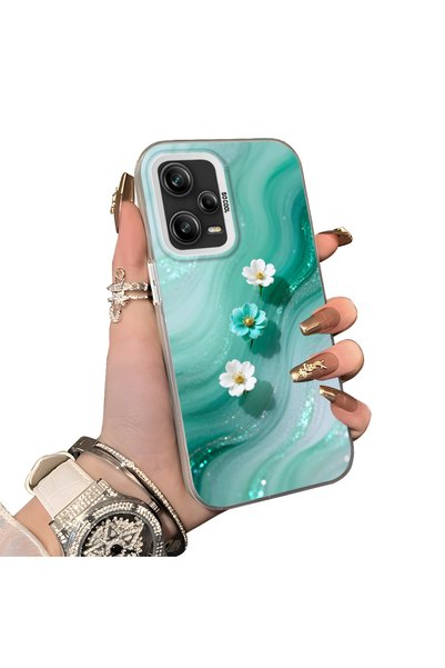 Hontinga حافظة هاتف Redmi Note 12 Pro 5G متوافقة مع الحافة السيليكونية الصلبة...
