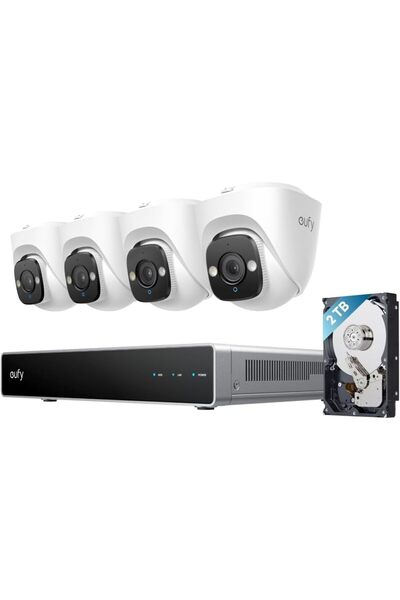 Eufy Security نظام PoE NVR E41، 4K UHD 122 °   رؤية ليلية ملونة، مسجل فيديو ش...