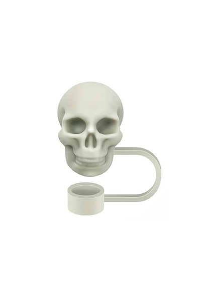 Choice3 1PC Gray Skull Silicone Straw Covers Cap Tumblers Cup Accessories Reu...