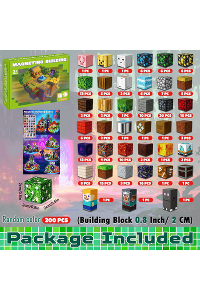 Choice1 200pcs Magnetic Building Block Bricks Toy Mine Stacking World Creativ...