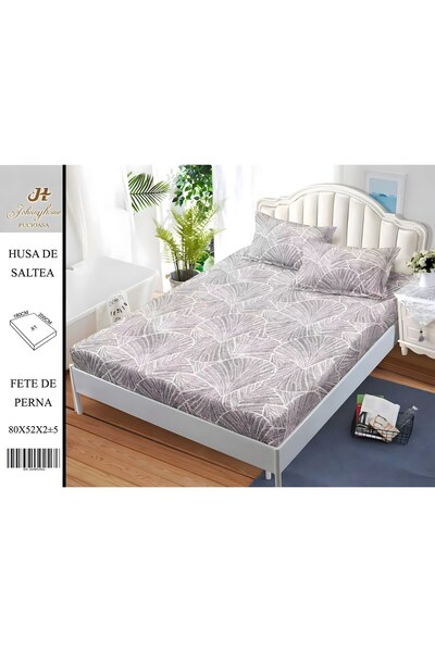 PlayFun Satin Cotton Bed Cover 2 Persons 3 Pieces with Stretchy 180x200 cm, M...