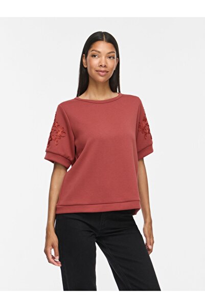 VILA Sweatshirt mit kurzen Ärmeln VISIFFI Rundhals