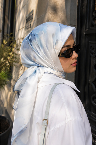 EBRUTESETTÜR Soft Floral Pattern Scarf Series Gray