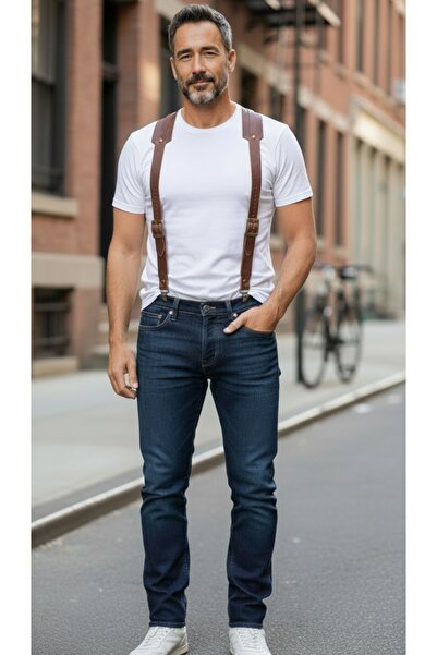 MelAlp Genuine Crazy Leather Adjustable Trouser Strap Handmade