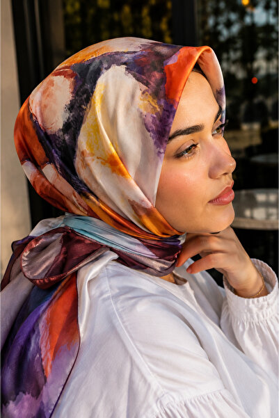 EBRUTESETTÜR Modern Floral Pattern Scarf Series Burgundy
