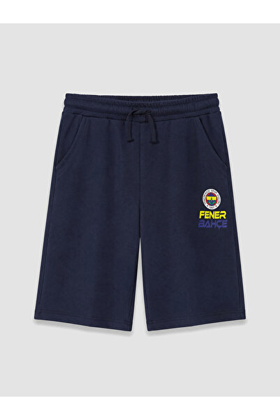 LC Waikiki Navy Blue Fenerbahçe Printed Boys' Soft Touch Shorts