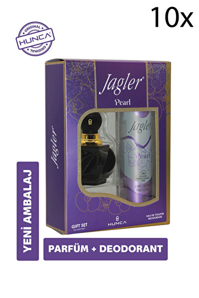Jagler Pearl Kadın Parfüm Seti ( Parfüm Edt 60 ml Deodorant 150 ml ) 10 Adet