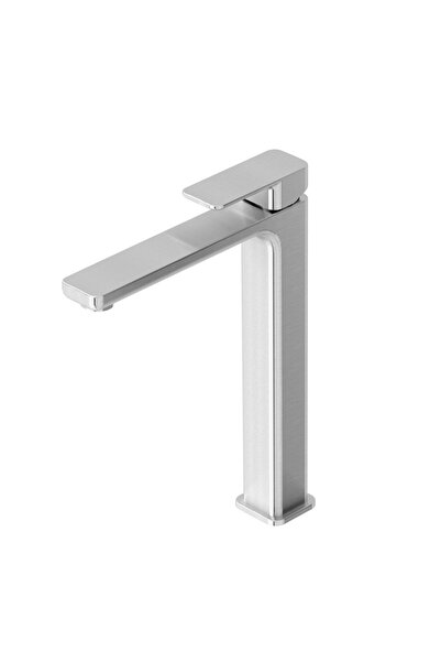 Eurorama Quadra Inox Μπαταρία Νιπτήρος Υψηλή, με Bαλβίδα clic-clac 144309P-110