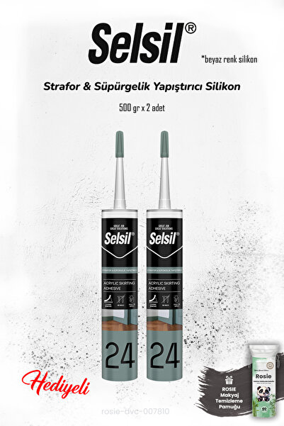 Selsil Strafor & Süpürgelik Yapıştırıcı Silikon, 2 adet ve ROSIE