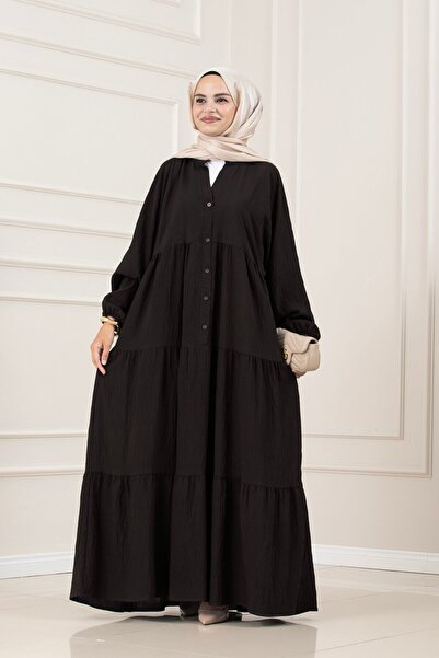 Sevitli Lilyum Fabric Robal Katya Dress-Brown
