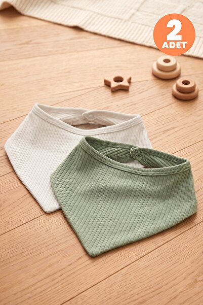 Just inner Baby Boy 2-Piece 100% Cotton Triangle Scarf Bib Solid Color Textur...