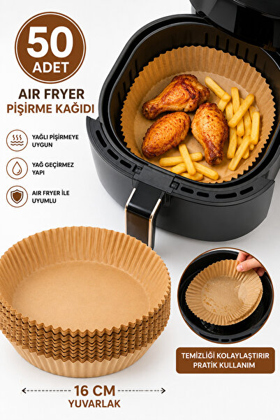 KEA 50'li Air Fryer Pişirme Kağıdı 16 cm Yuvarlak Yağlı Kağıt - Yağ Geçirmez ...