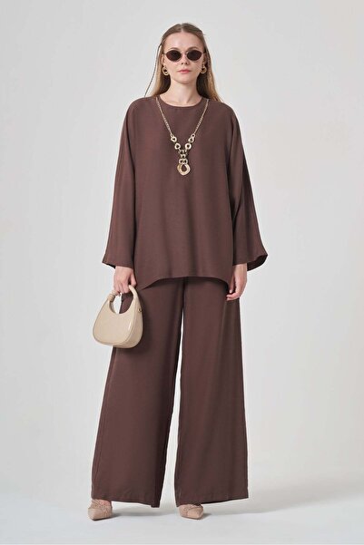 FTZ WOMEN طقم سيلين نسائي بني 31445