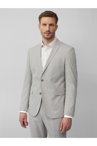 s.Oliver BLACK LABEL Elegant men's blazer, Slim fit cut, Light grey