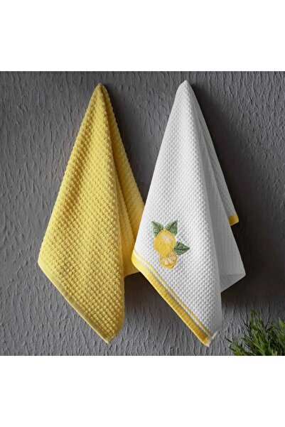 MAXSTYLE Cotton Kitchen Towel 40X60 cm 2-Pack Lemon