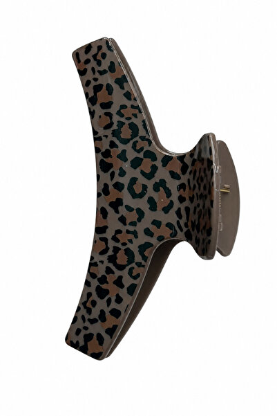 Jack Ferrero Leopard Patterned Brown Large Size Claw Hair Clip