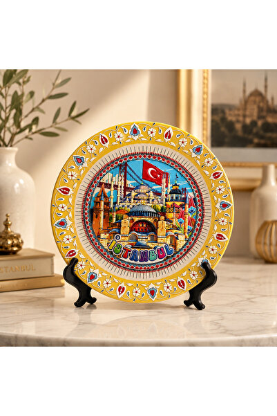 hediyeconcepti Istanbul Themed Decorative Gift Plate – 15 cm