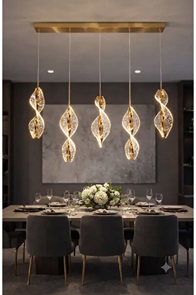RSCOLLECTIONS Luxury Modern Sarkıt Led Avize 3 Renk Yüksek Aydınlatma Gücü Le...