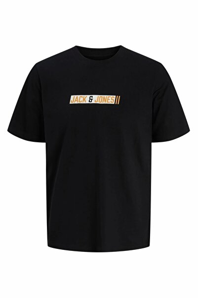 Jack & Jones Ανδρικό μαύρο μπλουζάκι Jjmunk με στρογγυλή λαιμόκοψη