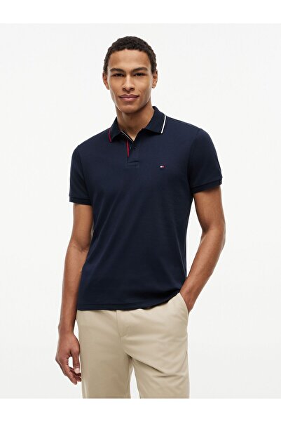 Tommy Hilfiger Erkek Normal Kalıp Logo Bayrak İşlemeli Kısa Kollu Lacivert Po...