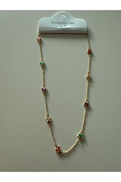 misstakıjewerly GOLD RENK RENKLİ KELEBEK MODEL ÇELİK KOLYE