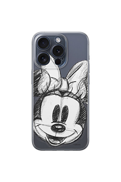 Disney Case Apple iPhone 15 Pro Minnie Partial Print Sketch Transparent