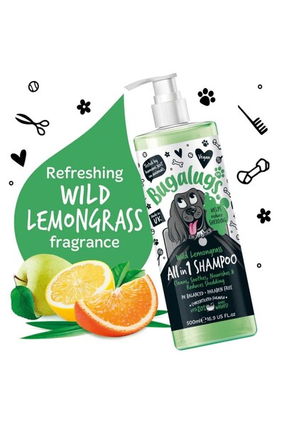 Bugalugs Șampon profesional pentru câini, Bugalugs, Lemongrass sălbatic, 250 ml
