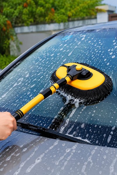 VENON ARI MOP Mop pentru spălarea mașinilor Galben-Negru Curățare vehicule 102 Cm | |   Fără zgârieturi | |   MOȘTĂCĂS | |   Perie de spălat auto cu mâner telescopic, cap rotativ din microfibră, înclinabil și extensibil, perie galbenă pentru spălarea mașinilor