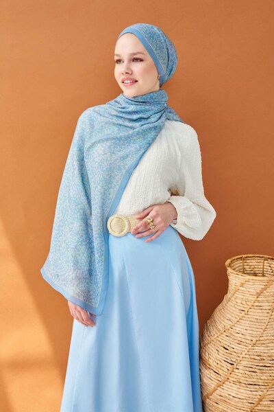 Silk Home شال ريفا تينسل سيكريت جاردن أزرق سماوي